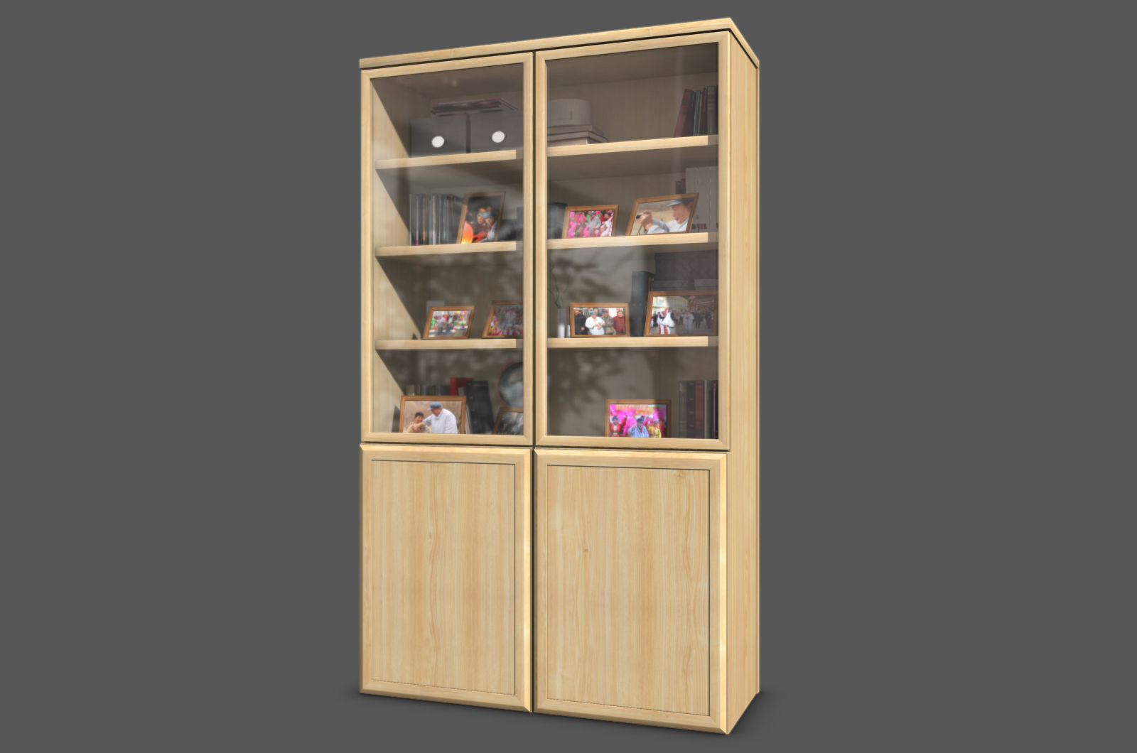 Bookcase is hyper-realistic bookcase bookshelf cabinet model 3D model_1