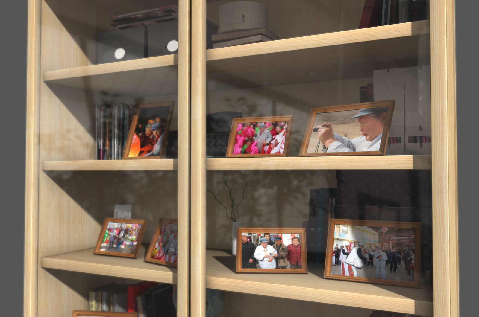 Bookcase is hyper-realistic bookcase bookshelf cabinet model 3D model_2