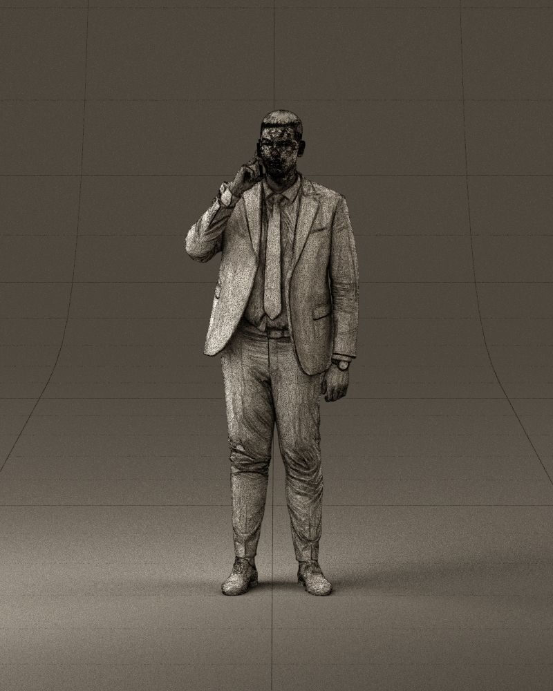 phonetalker in dark suit red tie 1084 3D model_24