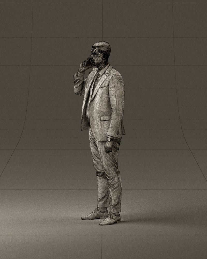 phonetalker in dark suit red tie 1084 3D model_33