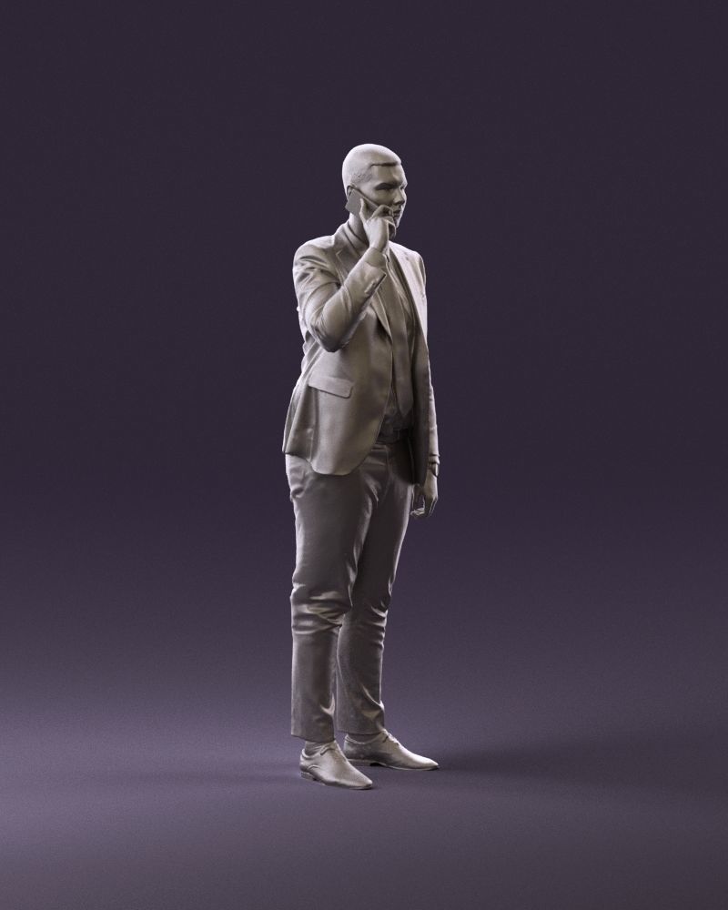 phonetalker in dark suit red tie 1084 3D model_15