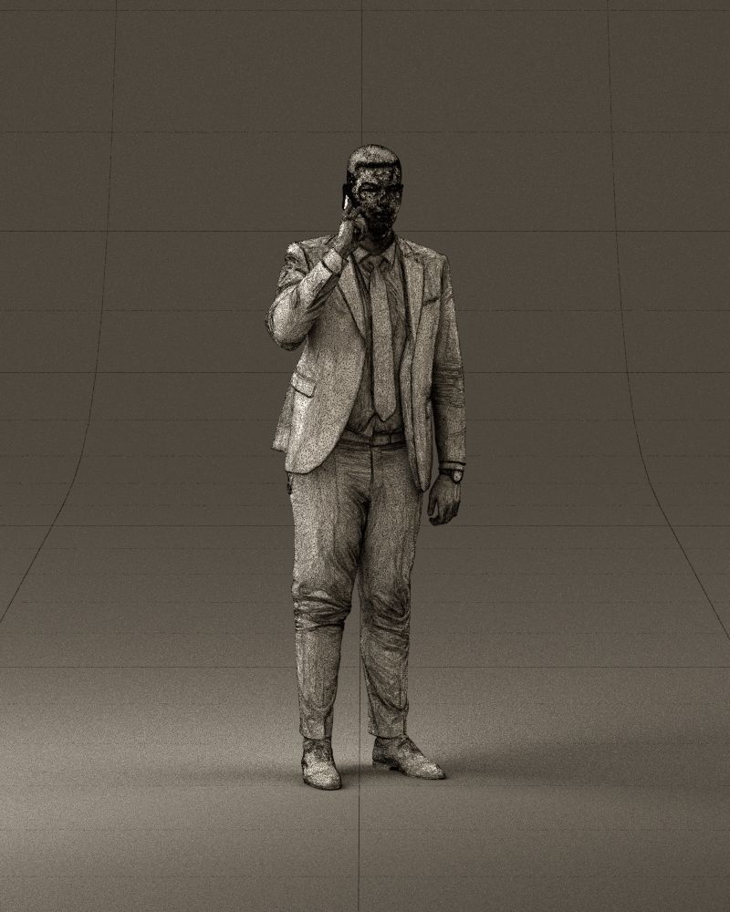 phonetalker in dark suit red tie 1084 3D model_26