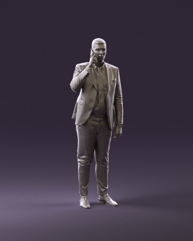 phonetalker in dark suit red tie 1084 3D model_14