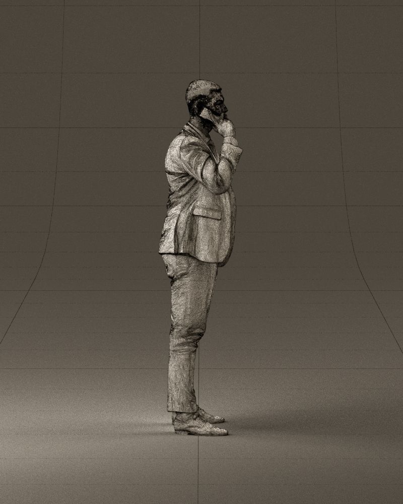 phonetalker in dark suit red tie 1084 3D model_28