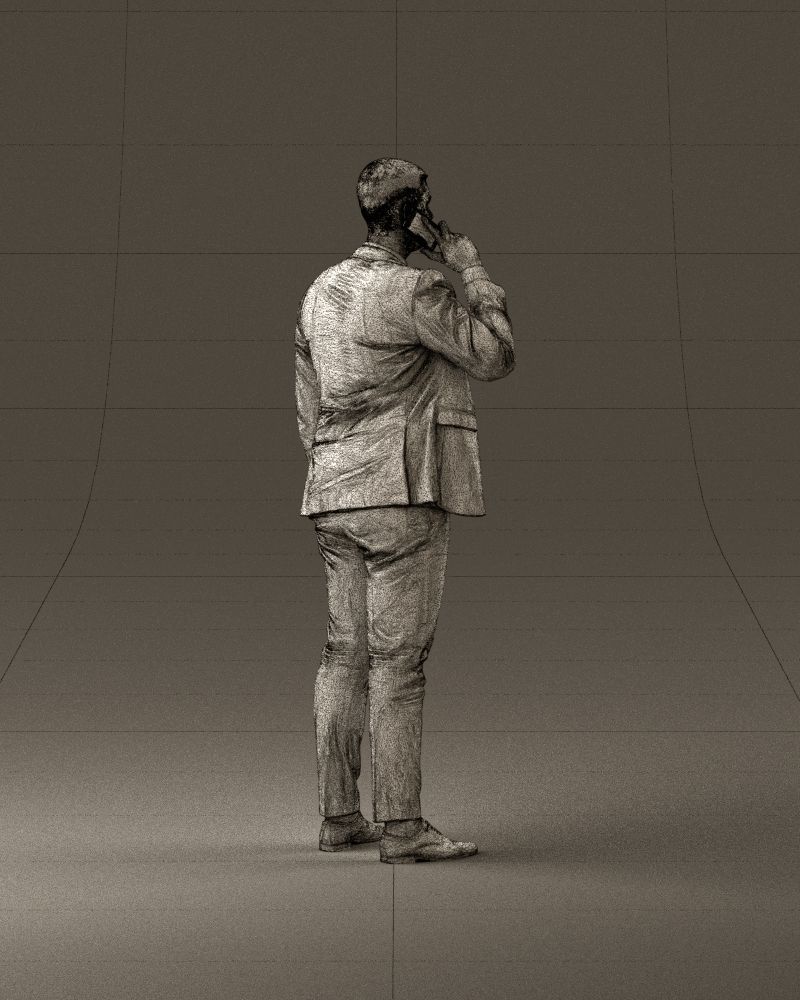 phonetalker in dark suit red tie 1084 3D model_29