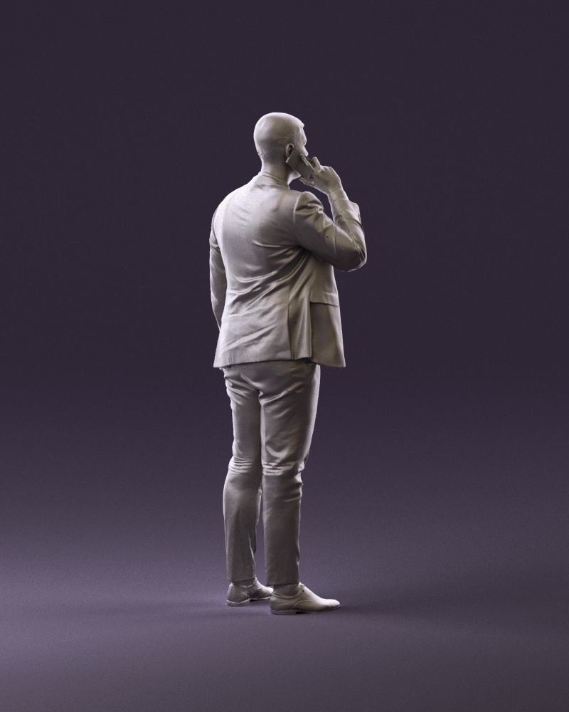 phonetalker in dark suit red tie 1084 3D model_17