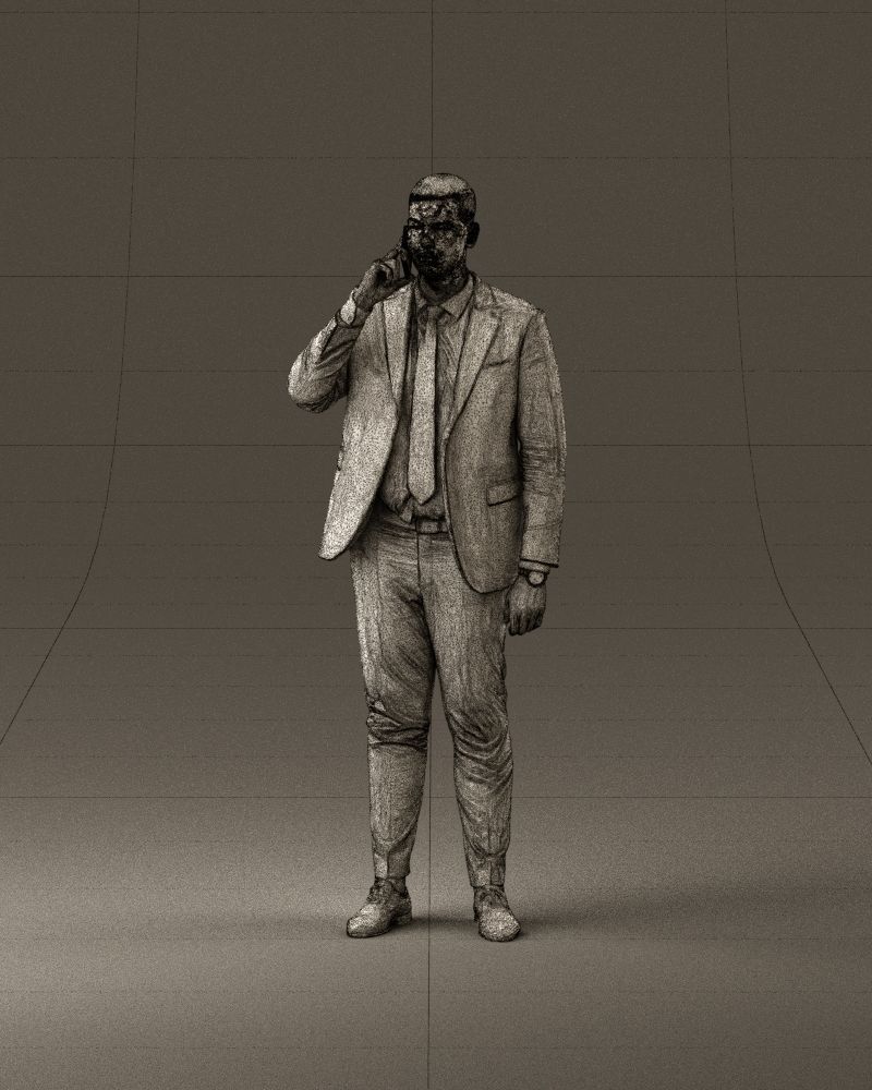 phonetalker in dark suit red tie 1084 3D model_35
