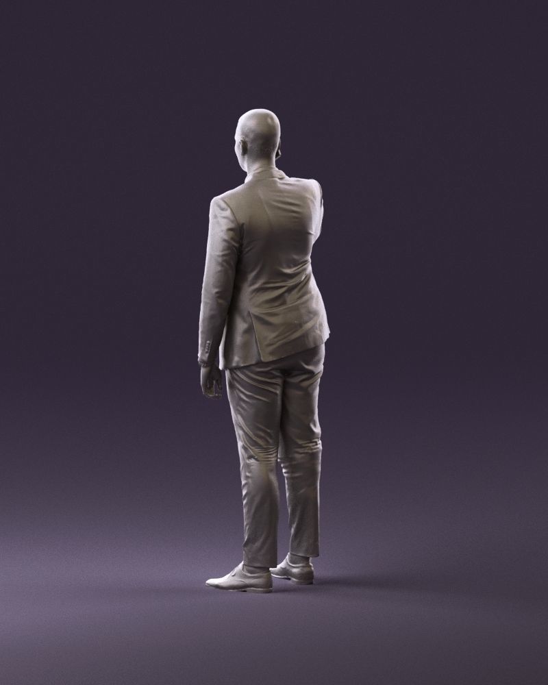 phonetalker in dark suit red tie 1084 3D model_19