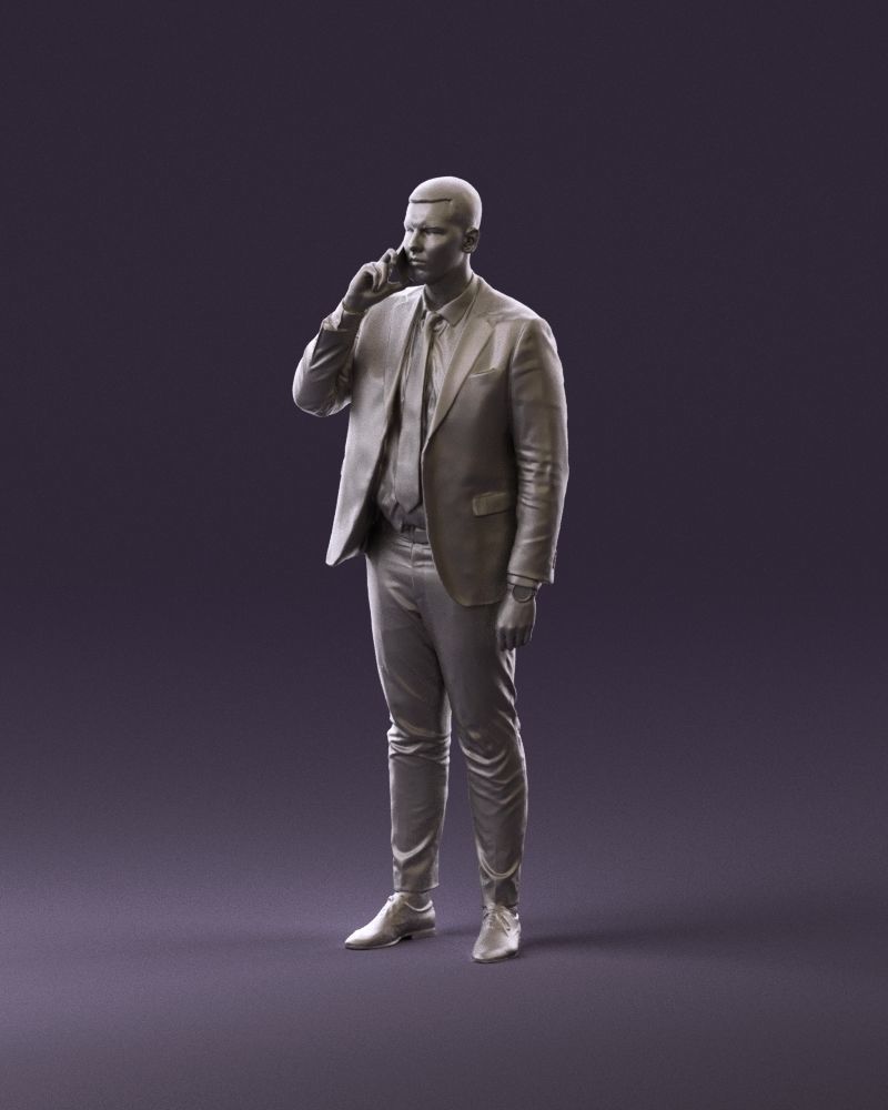 phonetalker in dark suit red tie 1084 3D model_22