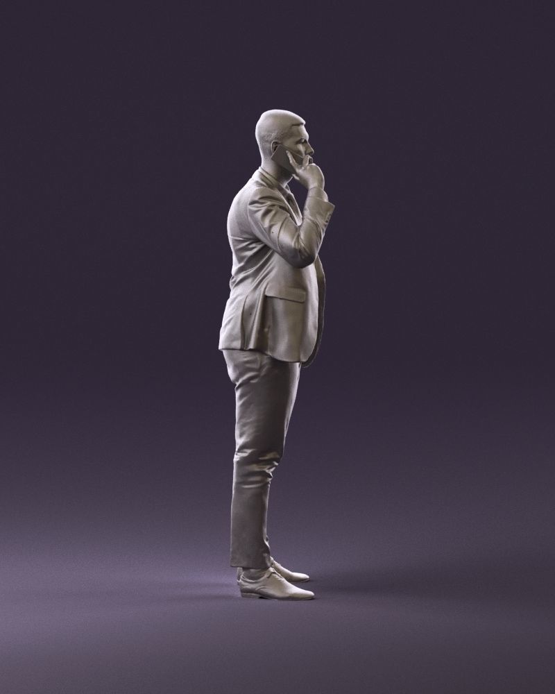 phonetalker in dark suit red tie 1084 3D model_16