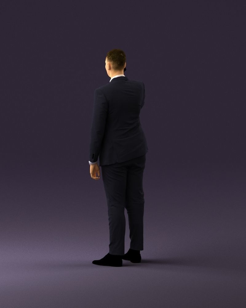 phonetalker in dark suit red tie 1084 3D model_7