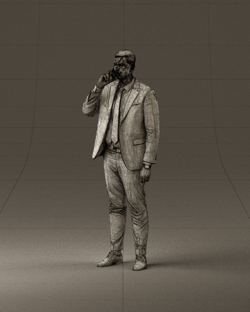 phonetalker in dark suit red tie 1084 3D model_34