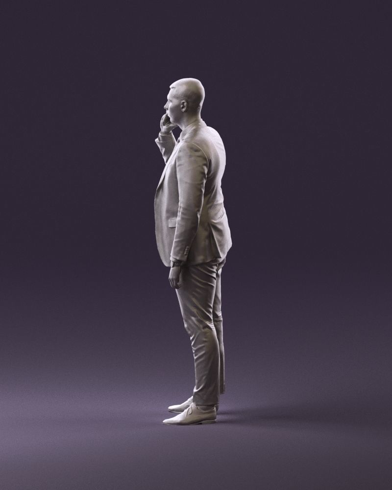 phonetalker in dark suit red tie 1084 3D model_20