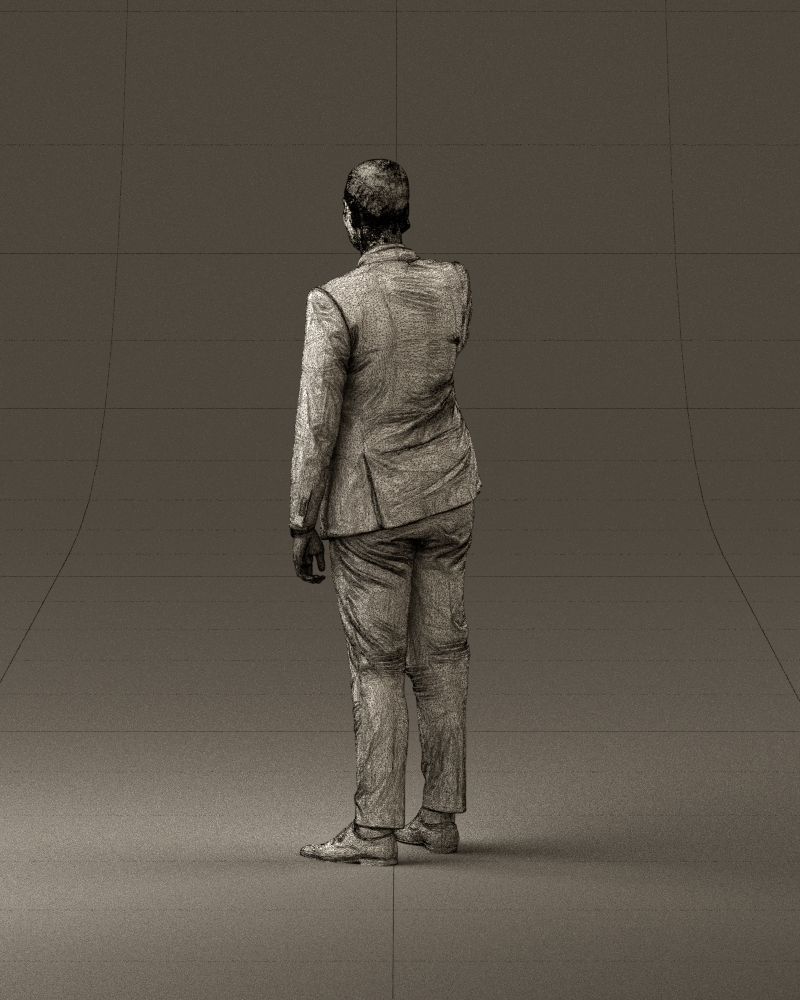 phonetalker in dark suit red tie 1084 3D model_31