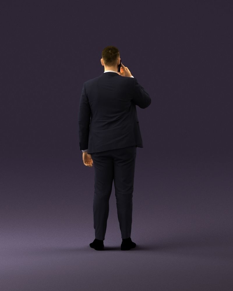 phonetalker in dark suit red tie 1084 3D model_6