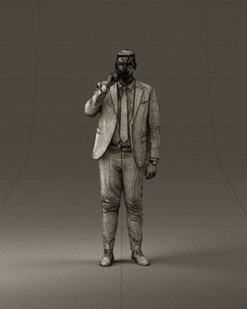 phonetalker in dark suit red tie 1084 3D model_25