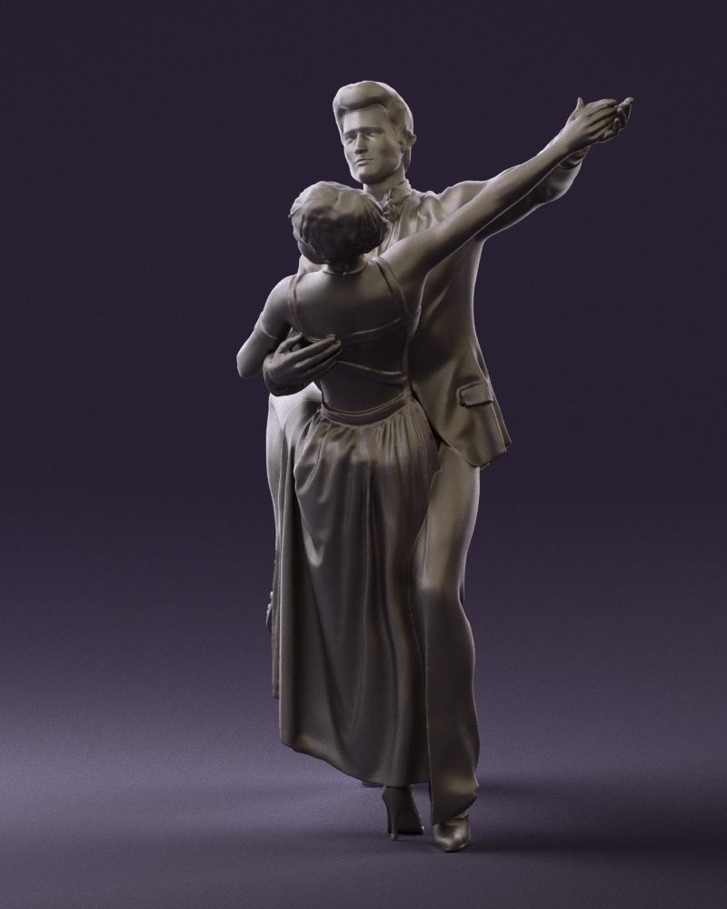 Woman and man dancing 0625 3D Print Ready 3D print model_28