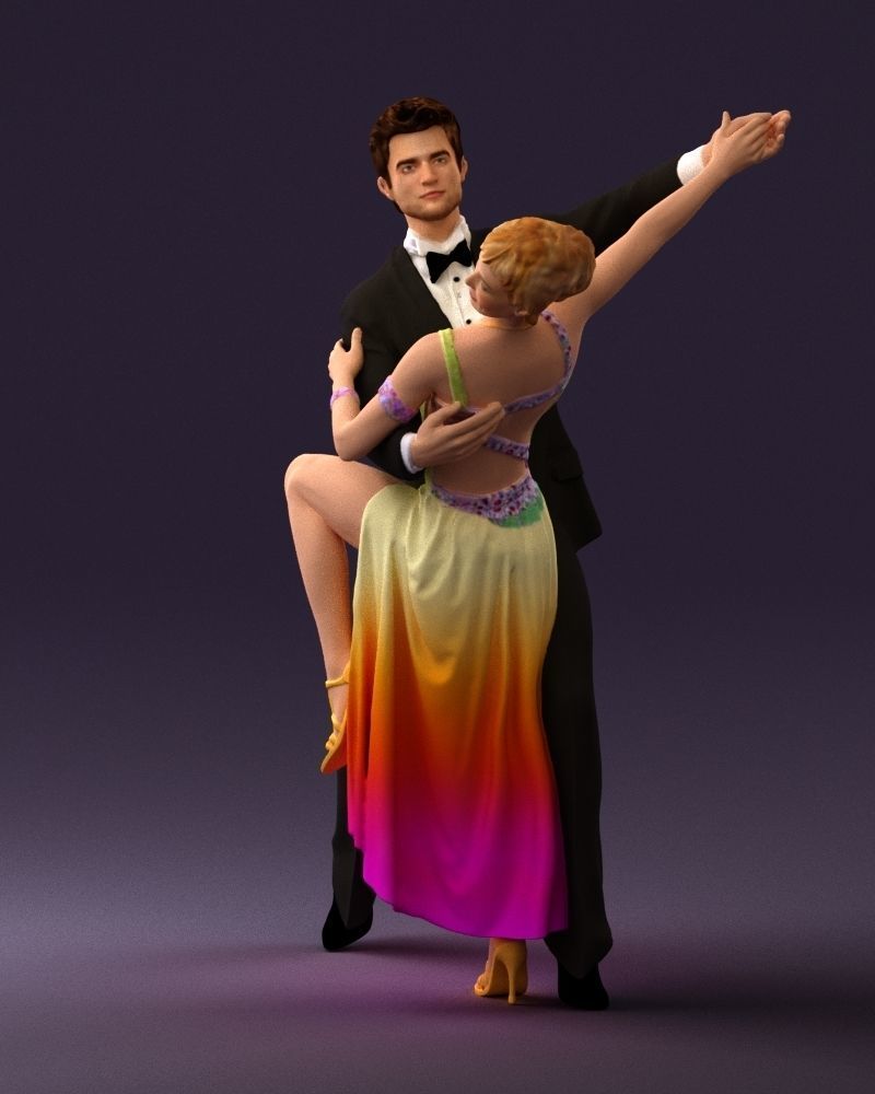 Woman and man dancing 0625 3D Print Ready 3D print model_30