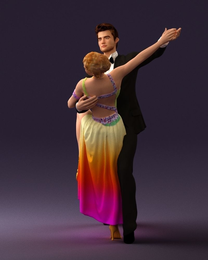 Woman and man dancing 0625 3D Print Ready 3D print model_27