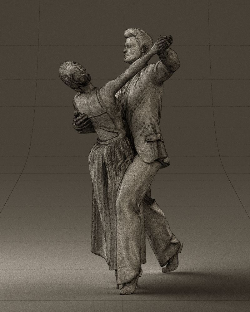 Woman and man dancing 0625 3D Print Ready 3D print model_26