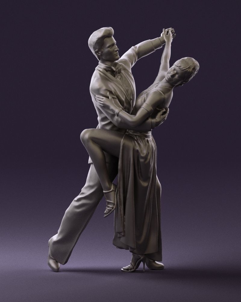 Woman and man dancing 0625 3D Print Ready 3D print model_7