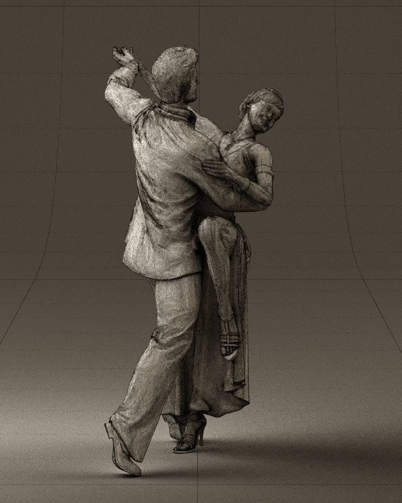 Woman and man dancing 0625 3D Print Ready 3D print model_14