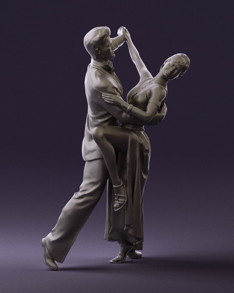 Woman and man dancing 0625 3D Print Ready 3D print model_10