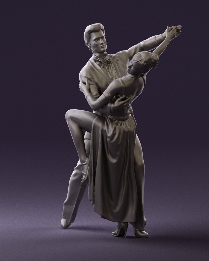 Woman and man dancing 0625 3D Print Ready 3D print model_34