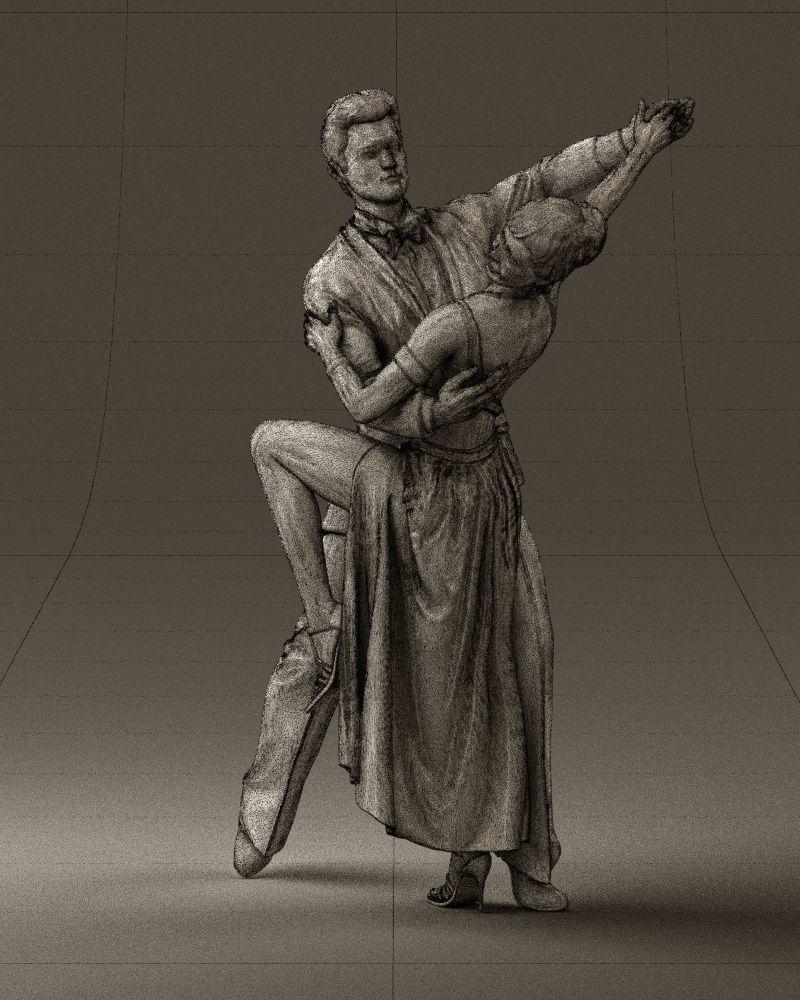 Woman and man dancing 0625 3D Print Ready 3D print model_35