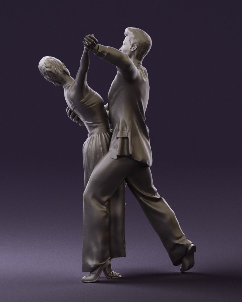 Woman and man dancing 0625 3D Print Ready 3D print model_22