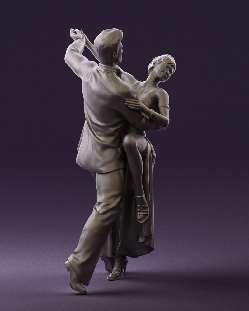 Woman and man dancing 0625 3D Print Ready 3D print model_13