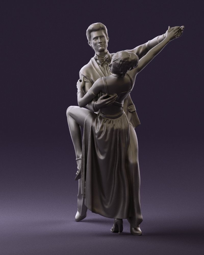 Woman and man dancing 0625 3D Print Ready 3D print model_31