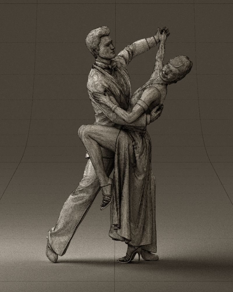 Woman and man dancing 0625 3D Print Ready 3D print model_8
