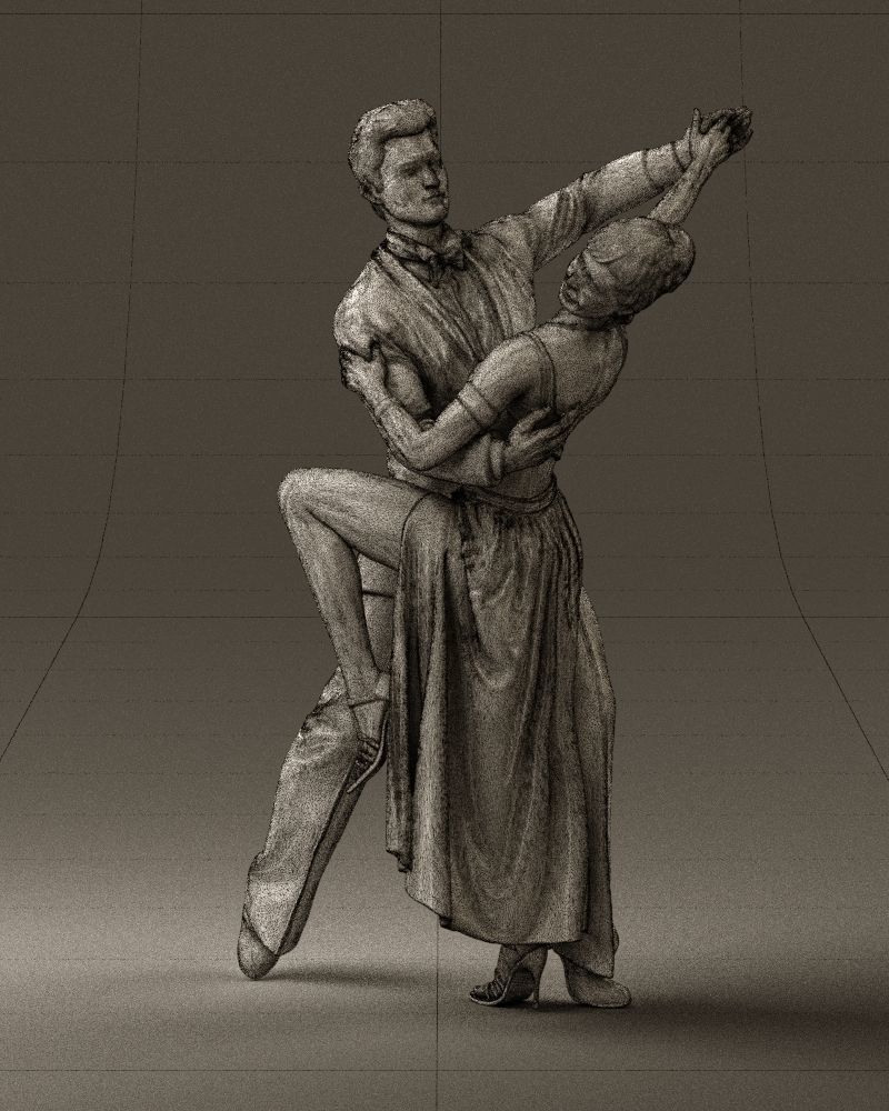 Woman and man dancing 0625 3D Print Ready 3D print model_2