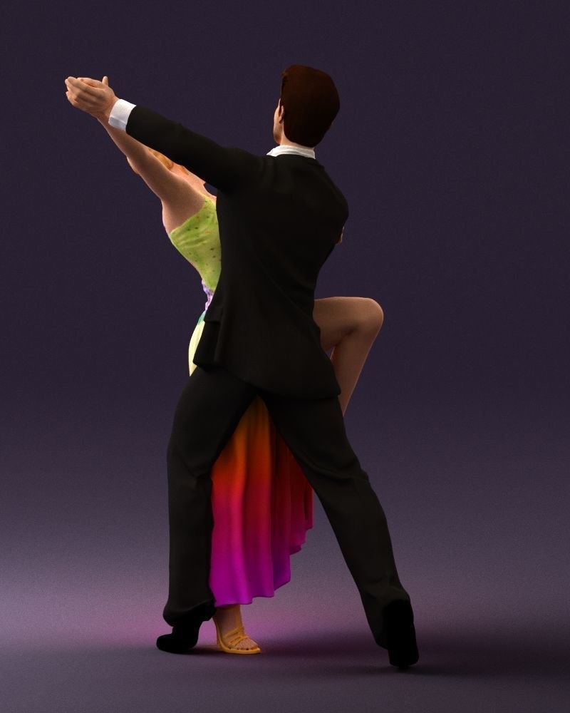 Woman and man dancing 0625 3D Print Ready 3D print model_18