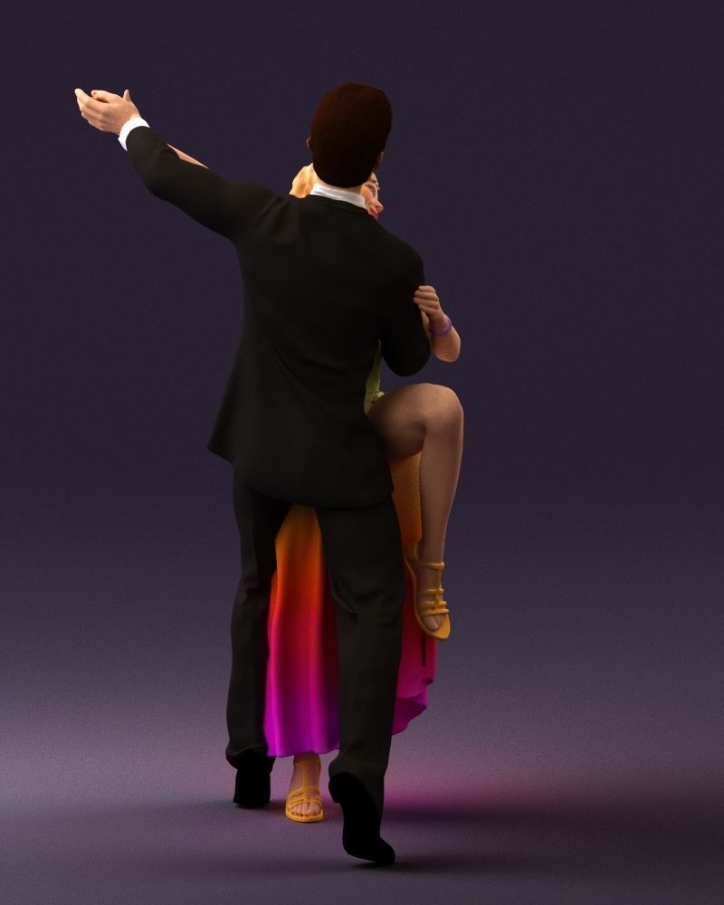 Woman and man dancing 0625 3D Print Ready 3D print model_15