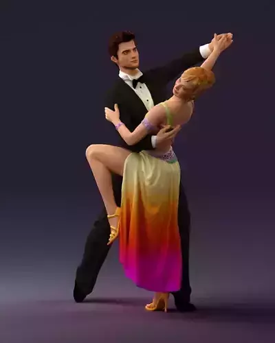 Woman and man dancing 0625 3D Print Ready 3D print model