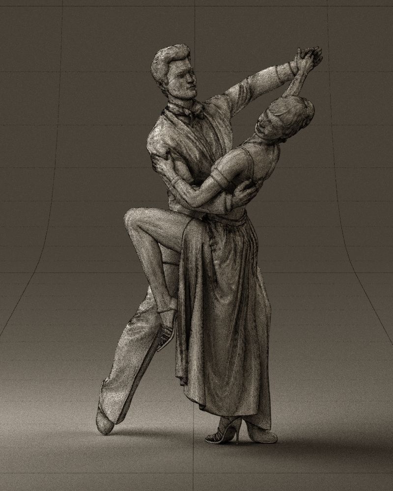 Woman and man dancing 0625 3D Print Ready 3D print model_5
