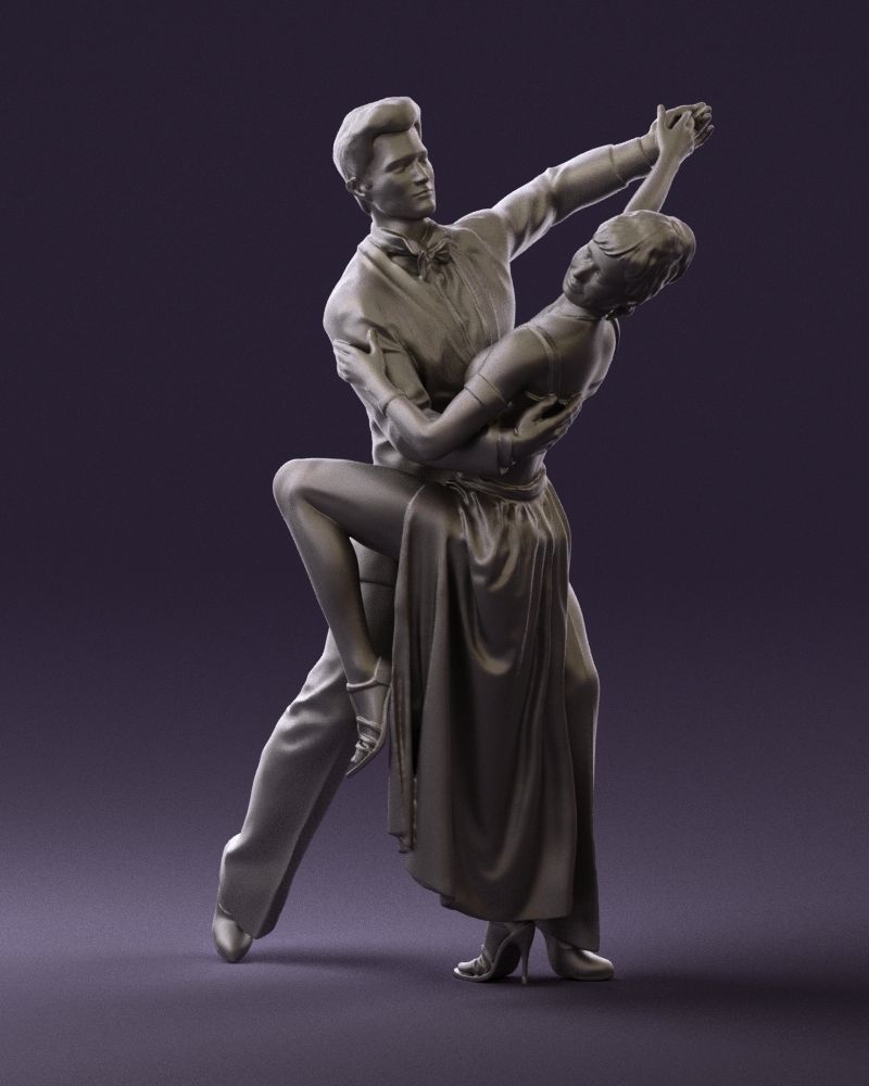 Woman and man dancing 0625 3D Print Ready 3D print model_4