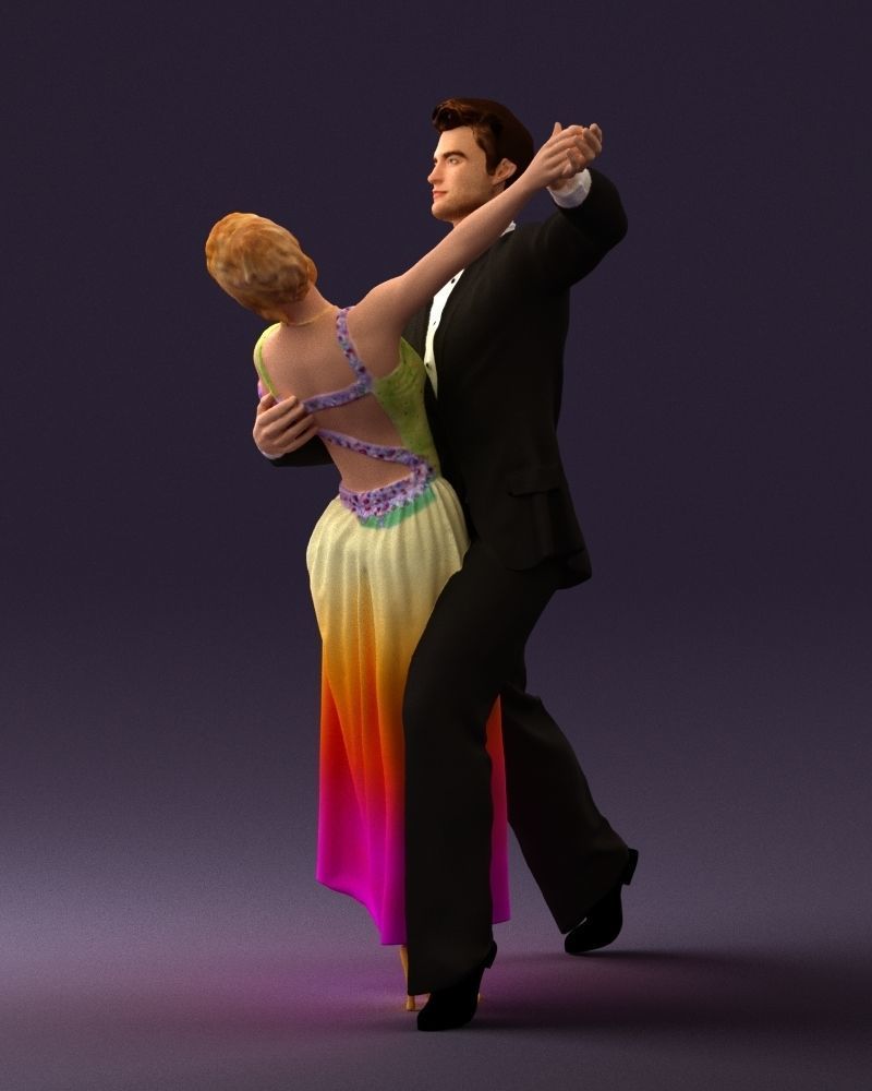 Woman and man dancing 0625 3D Print Ready 3D print model_24