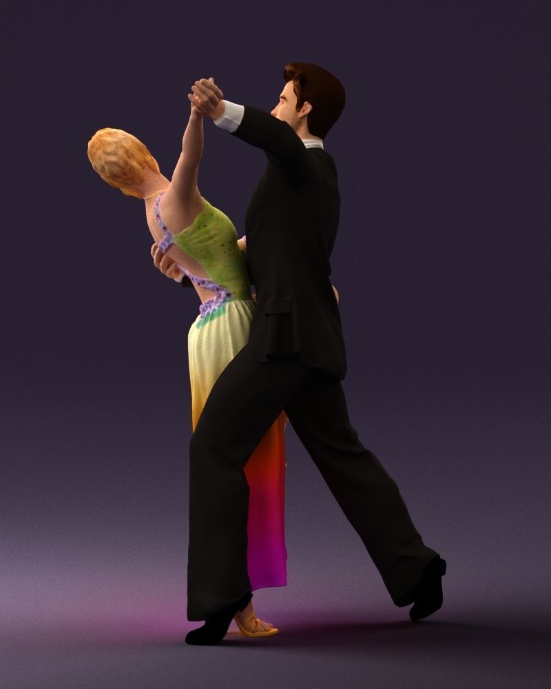 Woman and man dancing 0625 3D Print Ready 3D print model_21