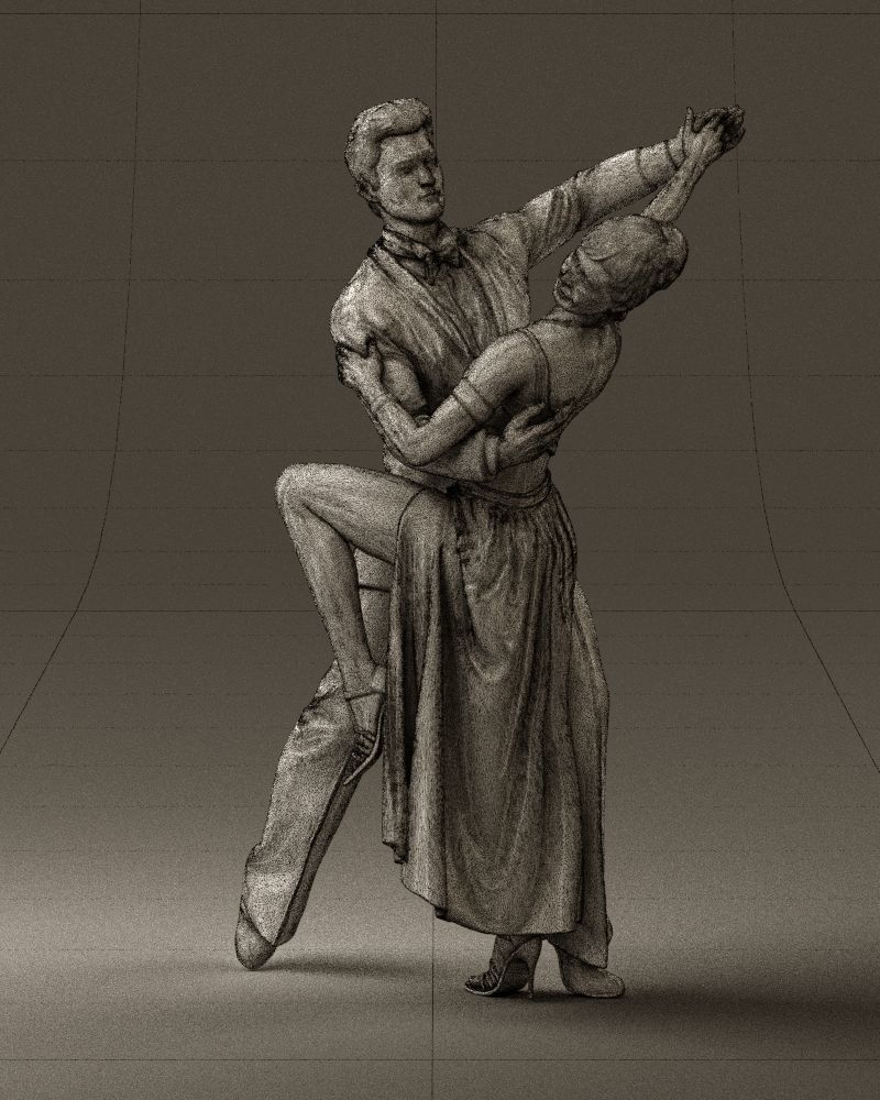 Woman and man dancing 0625 3D Print Ready 3D print model_38