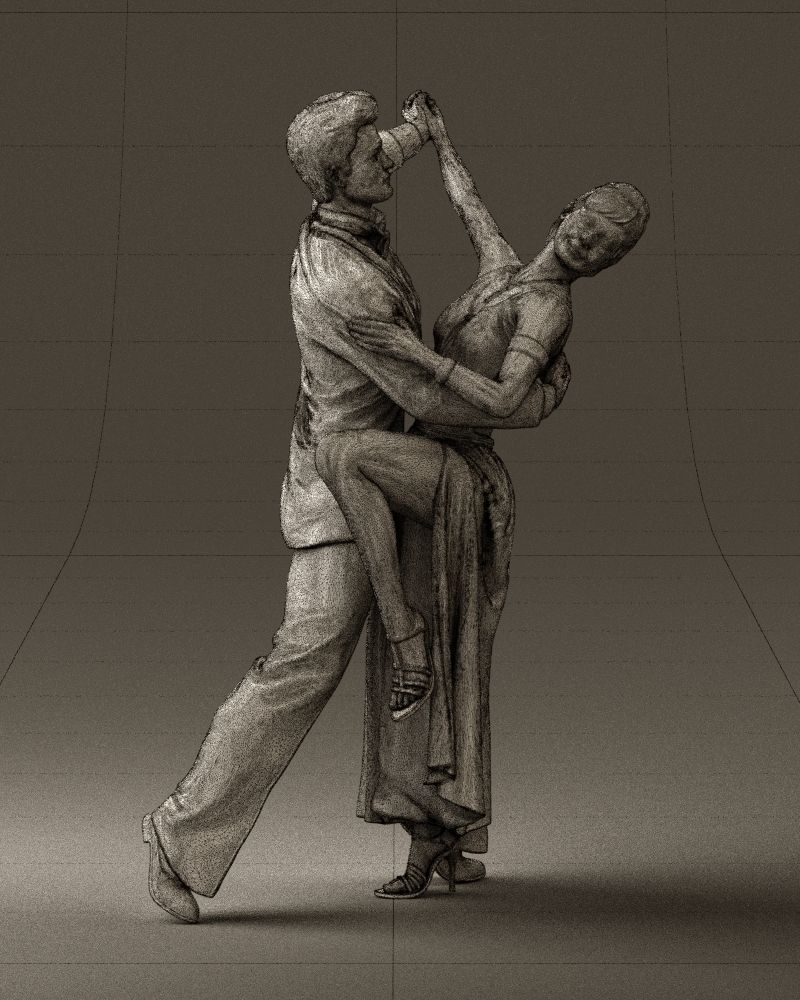Woman and man dancing 0625 3D Print Ready 3D print model_11