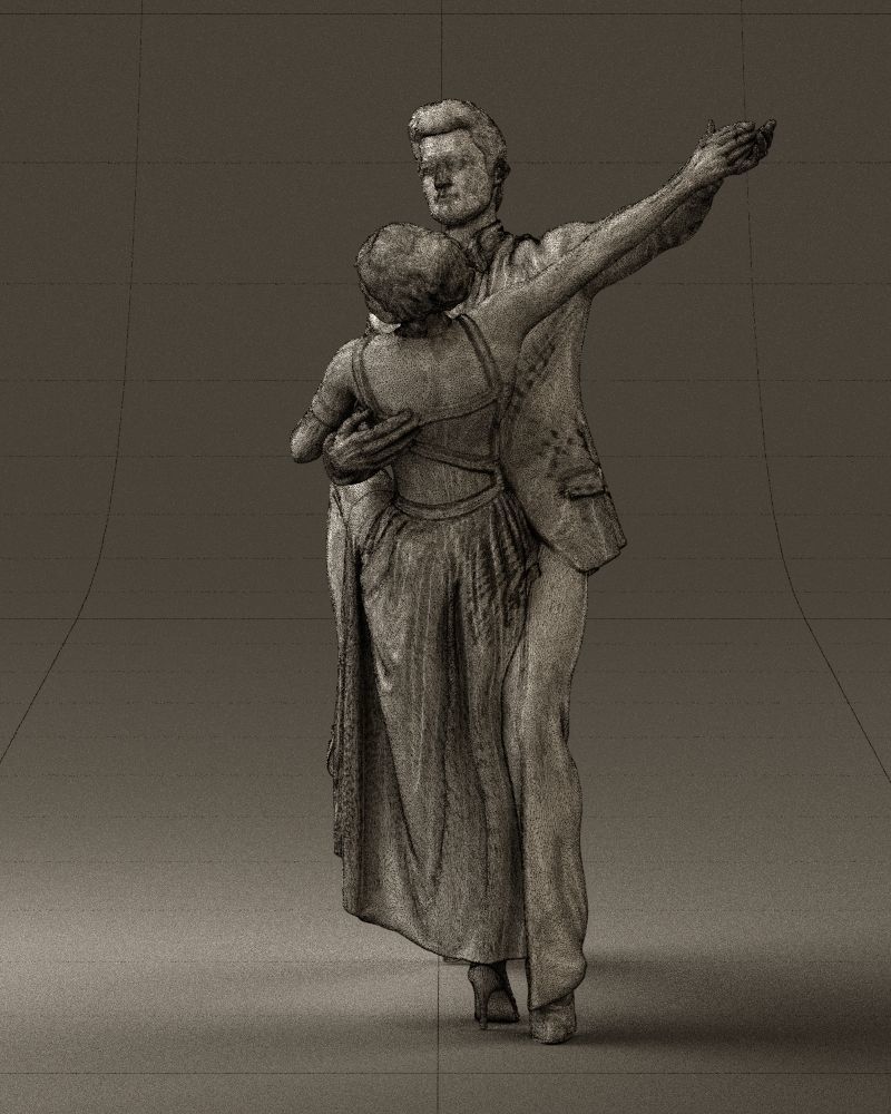 Woman and man dancing 0625 3D Print Ready 3D print model_29