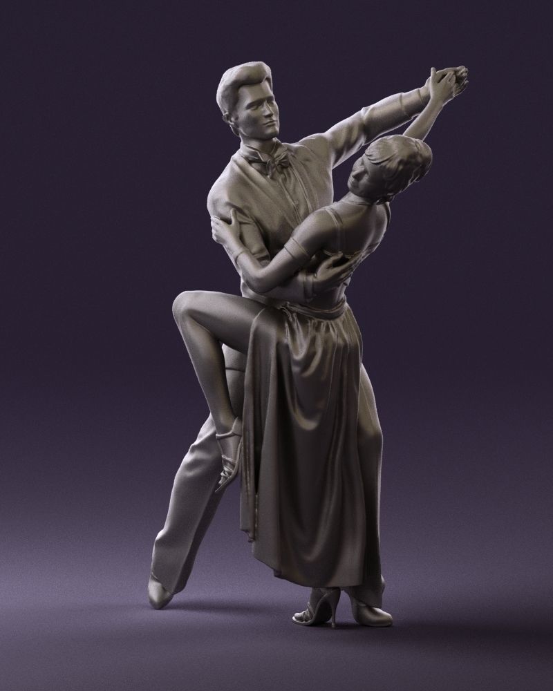 Woman and man dancing 0625 3D Print Ready 3D print model_1