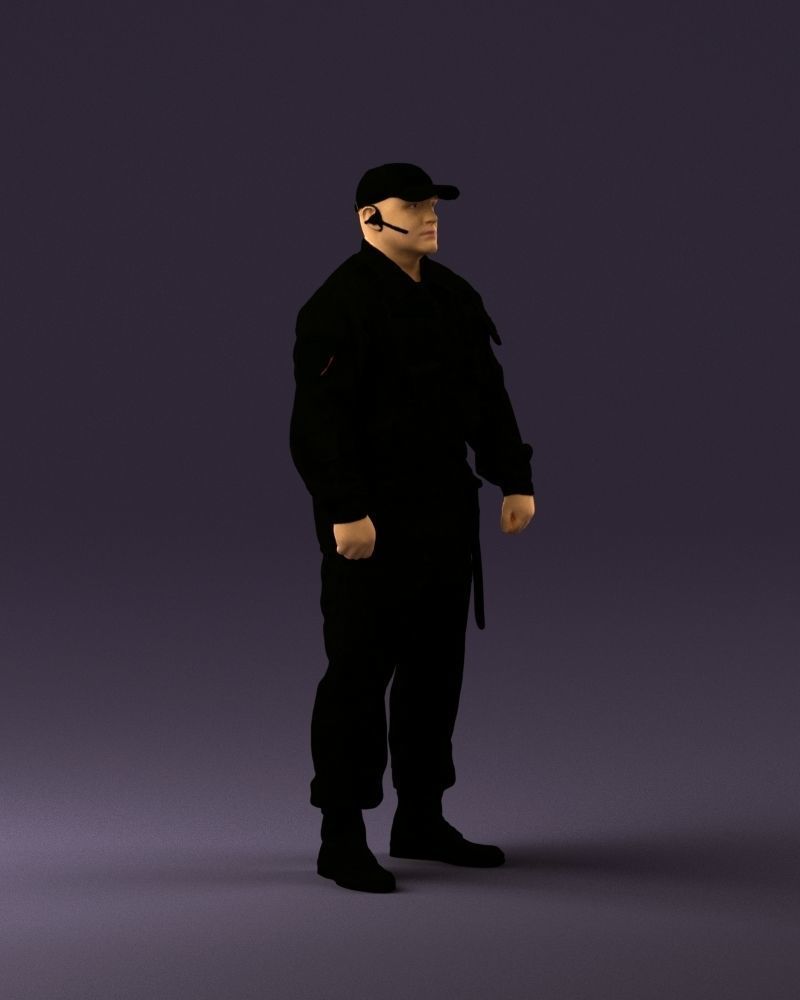 Serious secuity guy 0902 3D Print Ready 3D print model_15