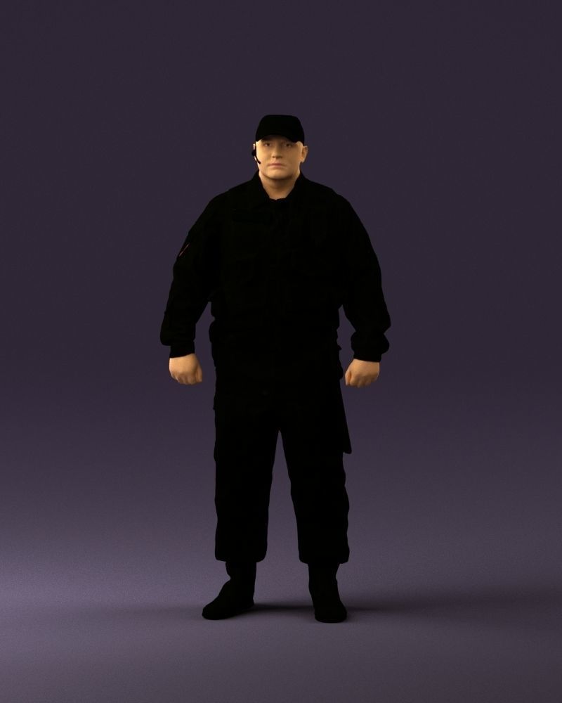 Serious secuity guy 0902 3D Print Ready 3D print model_12
