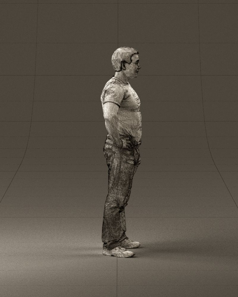 Strong man in black shirt jeans 0957 3D Print Ready 3D print model_28