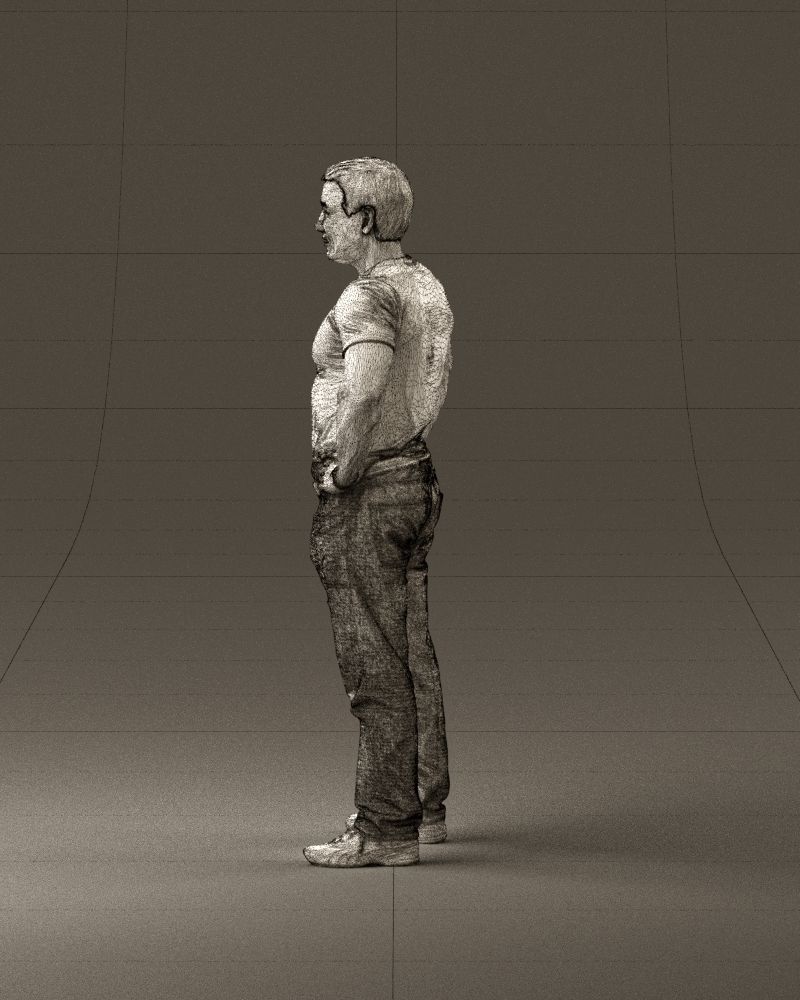 Strong man in black shirt jeans 0957 3D Print Ready 3D print model_32