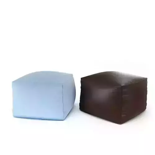 Brown And Light Blue Ottomans